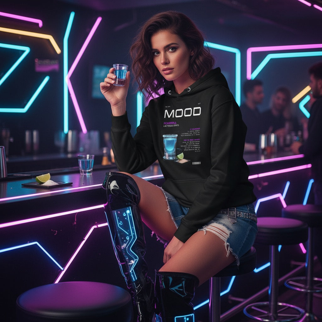 Mood Powerful hoodie with QR code for AR video activation