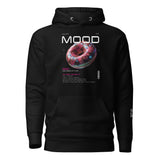 AR Black hoodie with a colorful donut graphic and text on a white background
