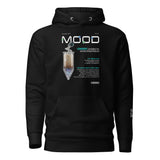 AR Black hoodie with a futuristic bubble tea design on a white background