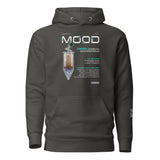 AR vintage black hoodie with futuristic bubble tea design on a white background