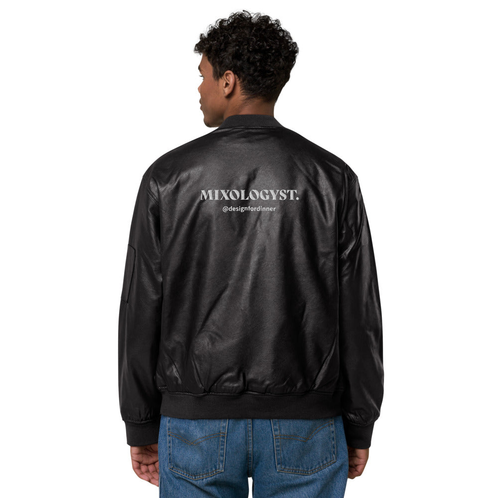 Mixologyst Leather Bomber Jacket