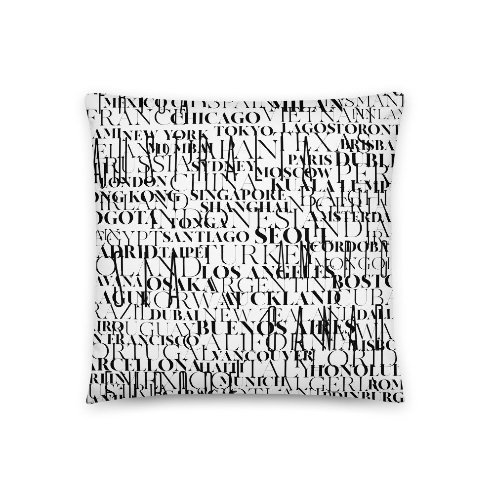 Cities&Countries Pillow White freeshipping - Design For Dinner